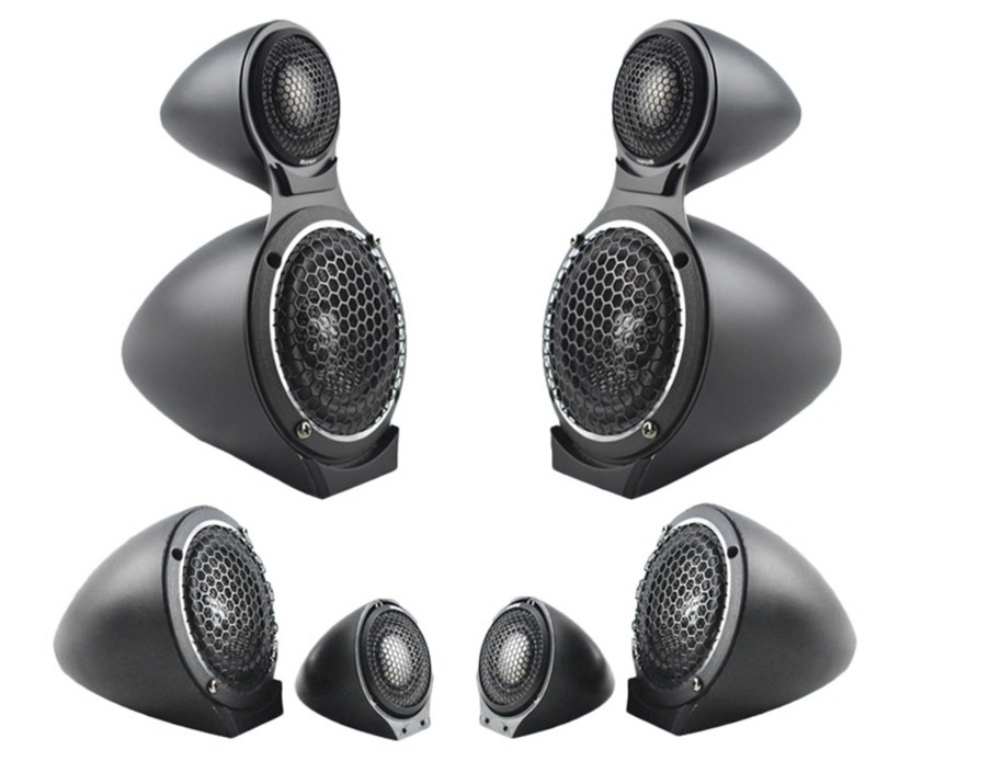 Tweeter & Midrange Speaker Pods Pair A Pillar Dash Mount Mids Highs ABS Plastic