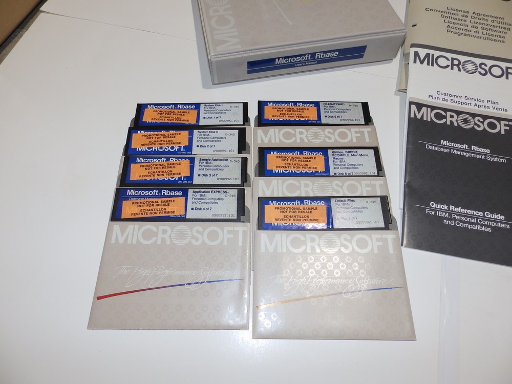Vintage Software - Microsoft RBase Database Management System (5.25" diskettes)