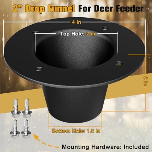 2” Drop Funnel for Deer Feeder, Smooth Jam-Free Feed Flow, Durable Replacement