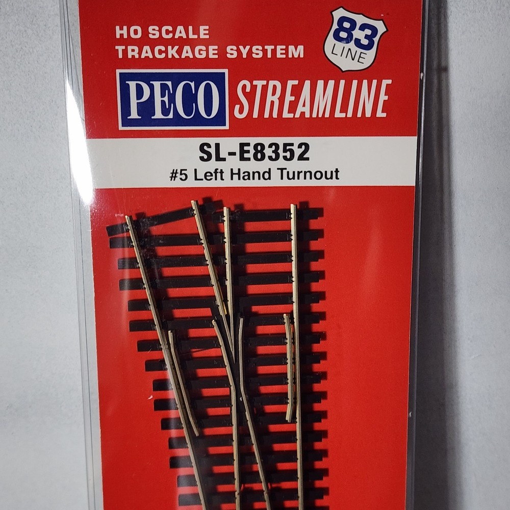 Left Hand #5 Turnout Code 83 Nickel Silver PECO SL-E8352 Electrofrog