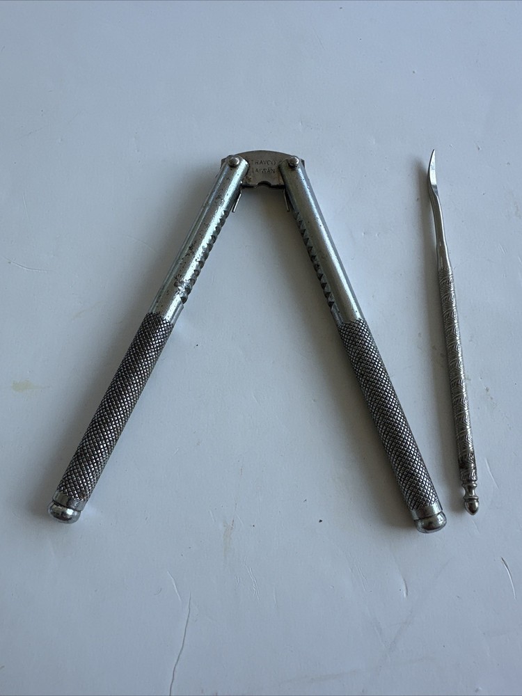 Vintage Travco Nut & Shell Cracker Silver Tone With Unbranded Pick