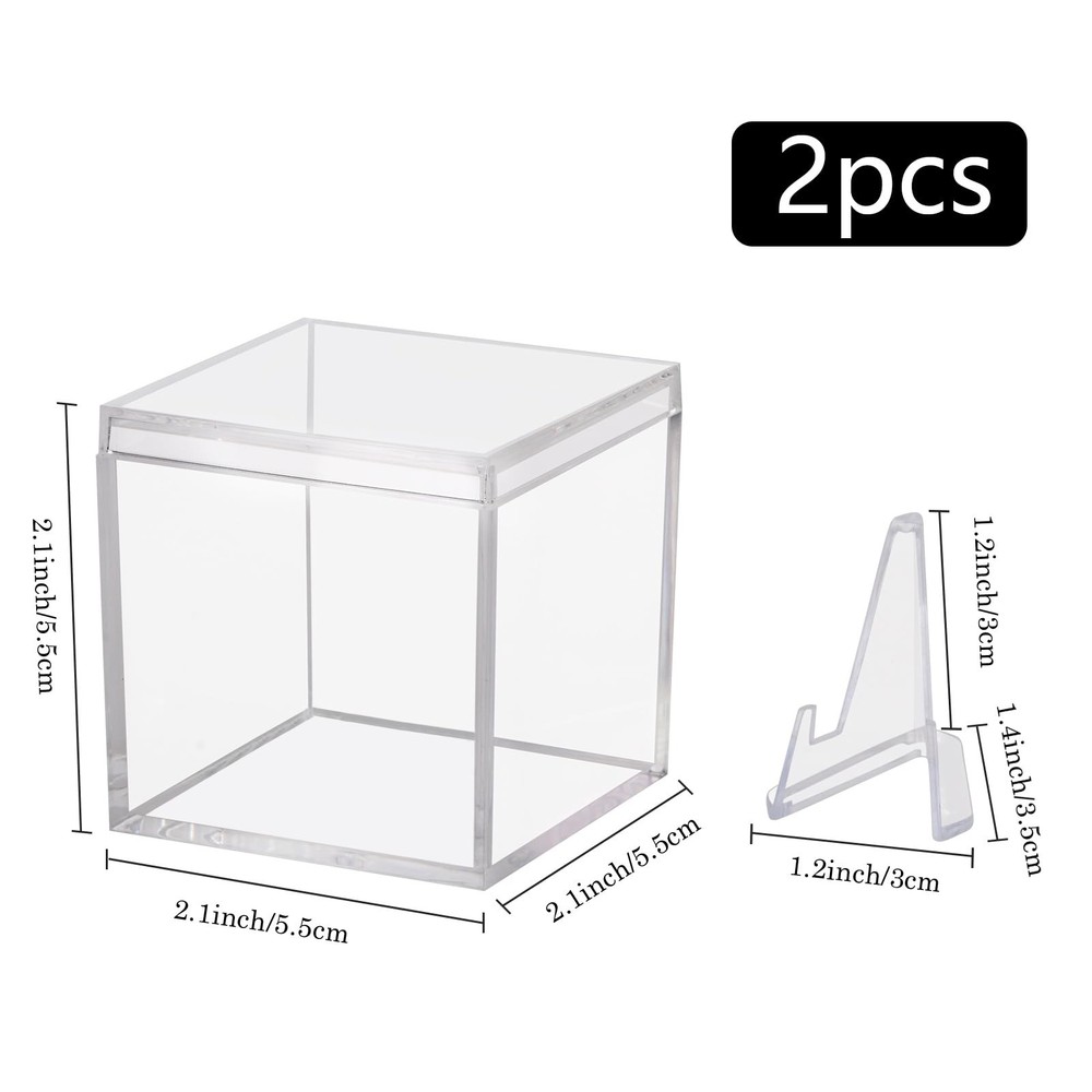 2 Pack Clear Acrylic Championship Ring Display Case, 2-Pack,