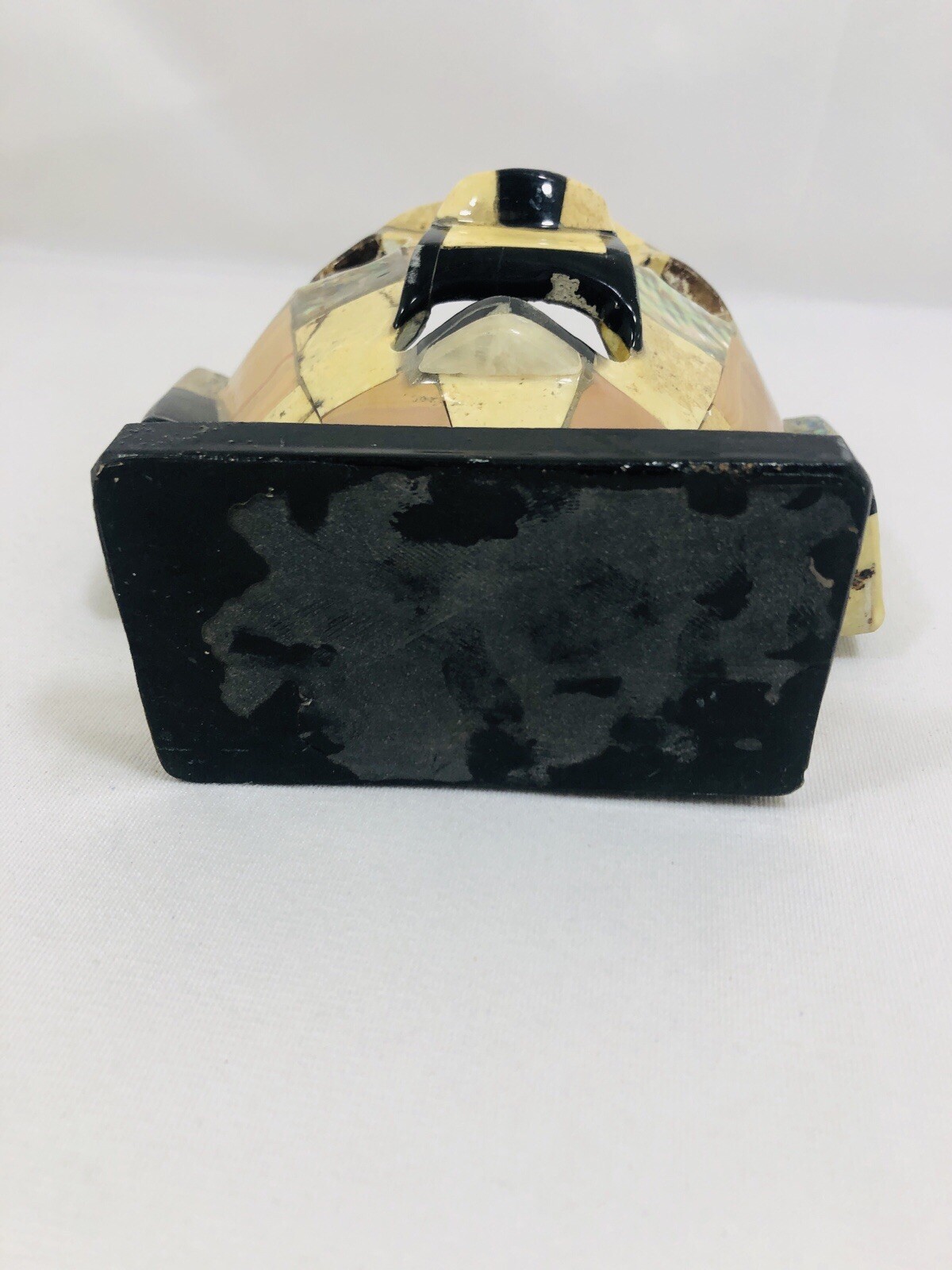 Mexican Mayan Aztec Ceremonial Burial Mask Mother Of Pearl Mosaic Sculpture