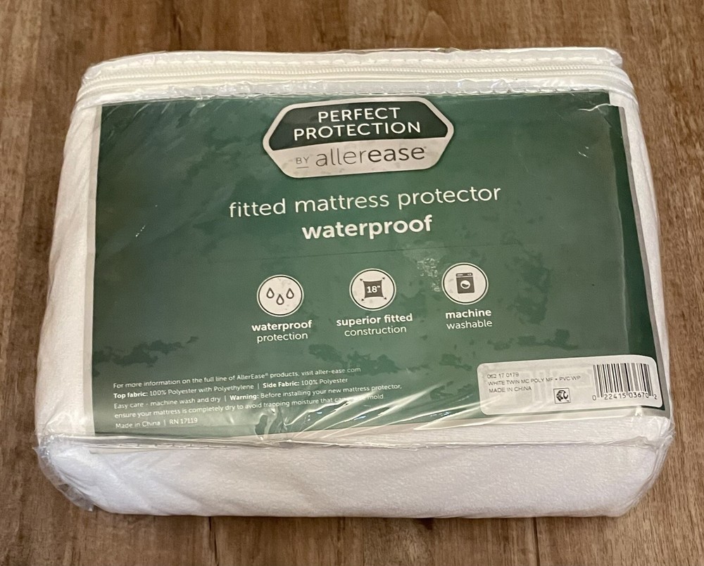 Allerease Twin Size Perfect Protection Waterproof Mattress Cover Protector NEW