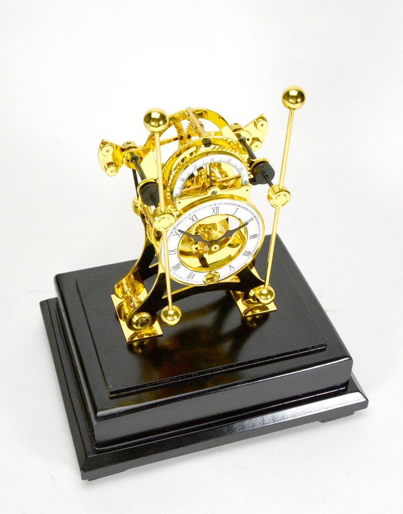 24K Harrison Style Grasshopper Escapement Double Pendulum Skeleton Sea Clock