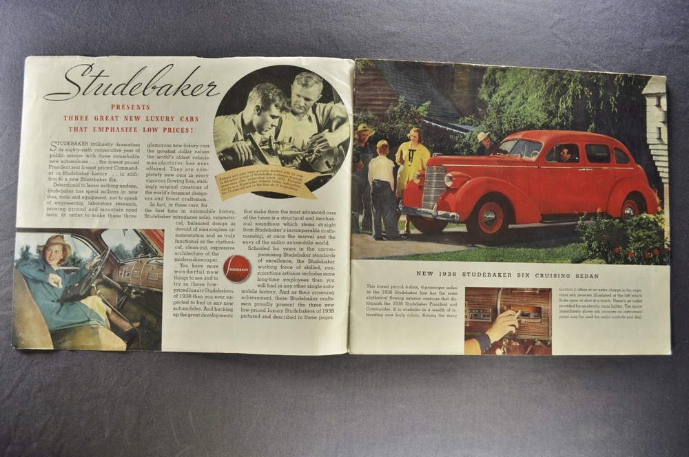 1938 Studebaker Catalog Brochure Commander President Sedan Coupe Nice Original