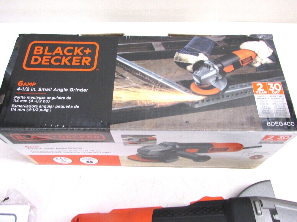 NEW! BLACK & DECKER 4-1/2" ANGLE GRINDER, 6 AMP, BDEG400
