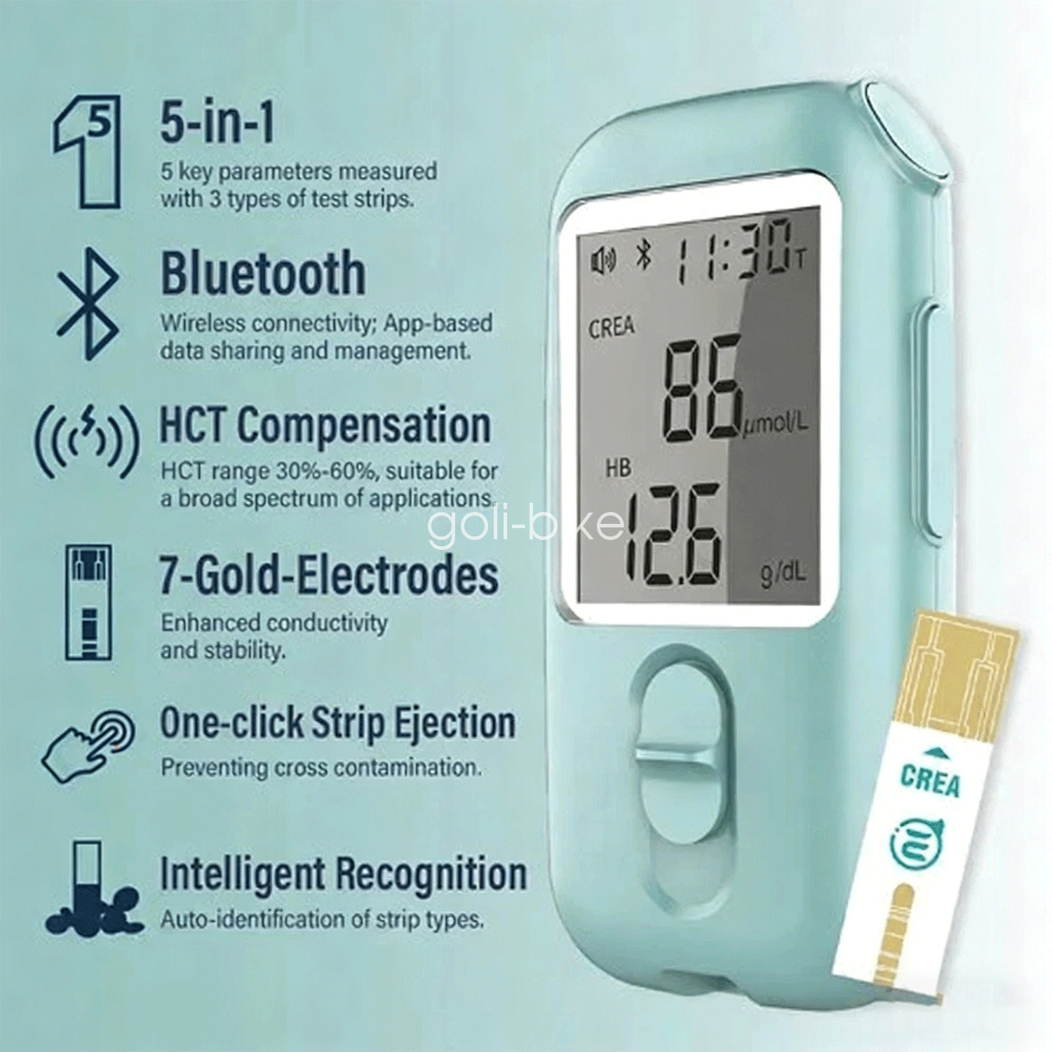 Blood Creatinine Test Meter – Home Kidney Function Checker Kit with 25 Strip