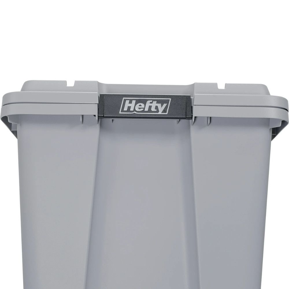 Hefty 12 Gal Max Pro Plastic Storage Tote Gray Utility Bin Latching Lid, 6-Pack