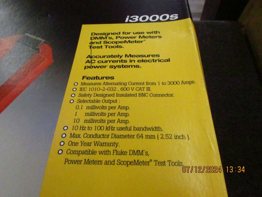 Fluke i3000S Clamp on AC Current Clamp