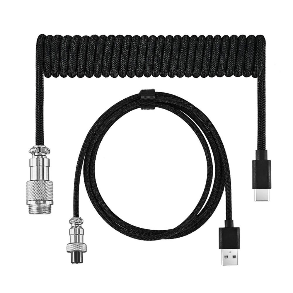 Copper&Nylon 3M Type C Mechanical Keyboard Coiled Cable USB Keyboard Wire Part