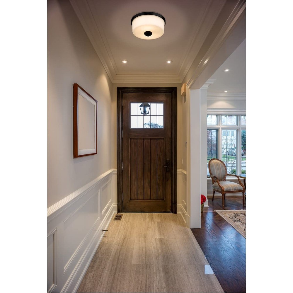 Z-Lite 2 Light Flush Mount 220F2-MB, Black,12" Round