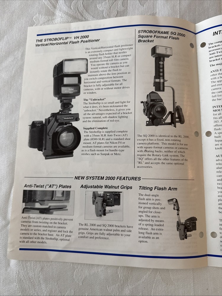 STROBOFRAME RL/C Camera Flash Bracket Designed For 35mm & 645 Cameras