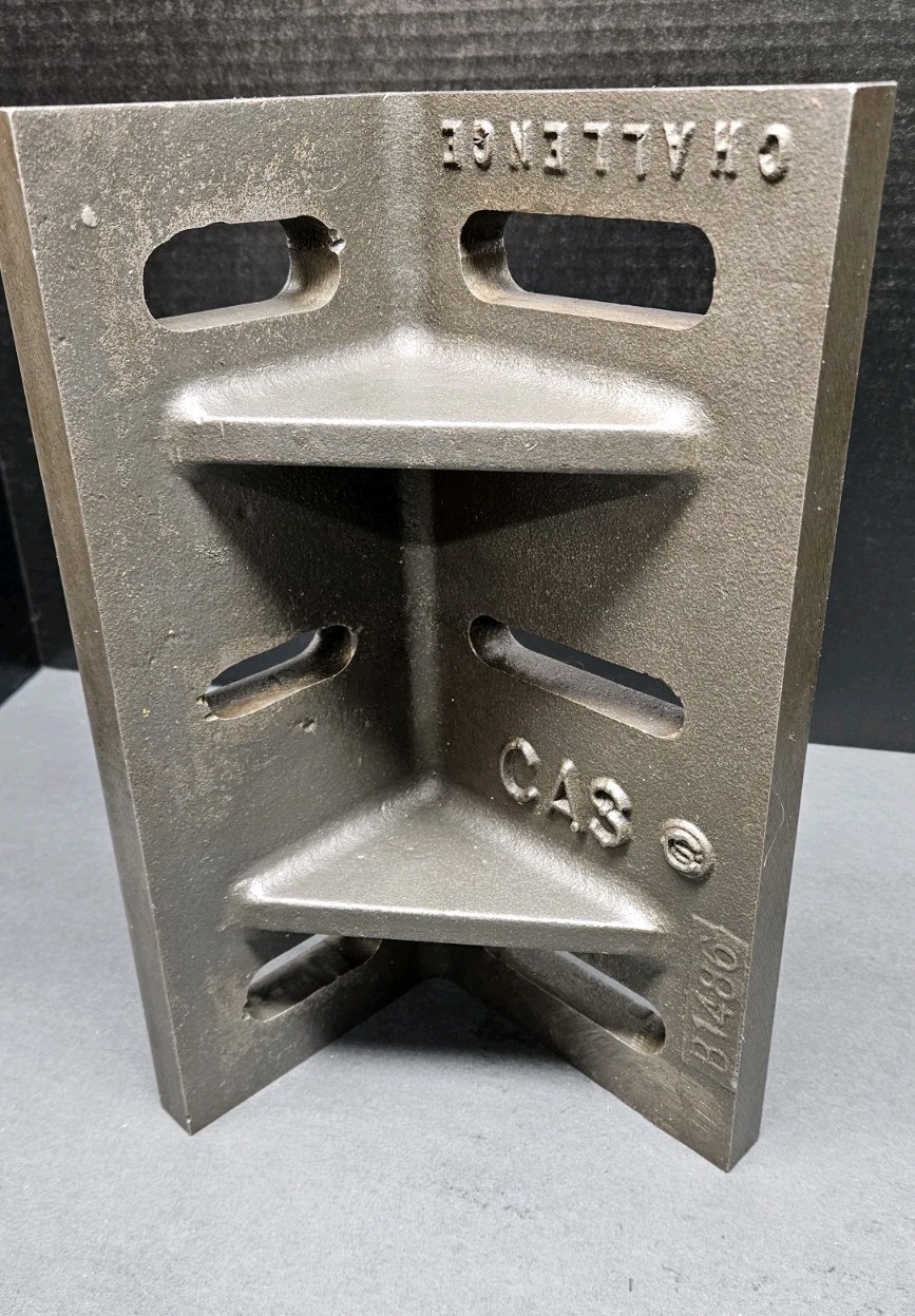 Challenge USA! 12" x 6" x 5" Angle Plate Slotted Webbed B1486 Machinist Fixture