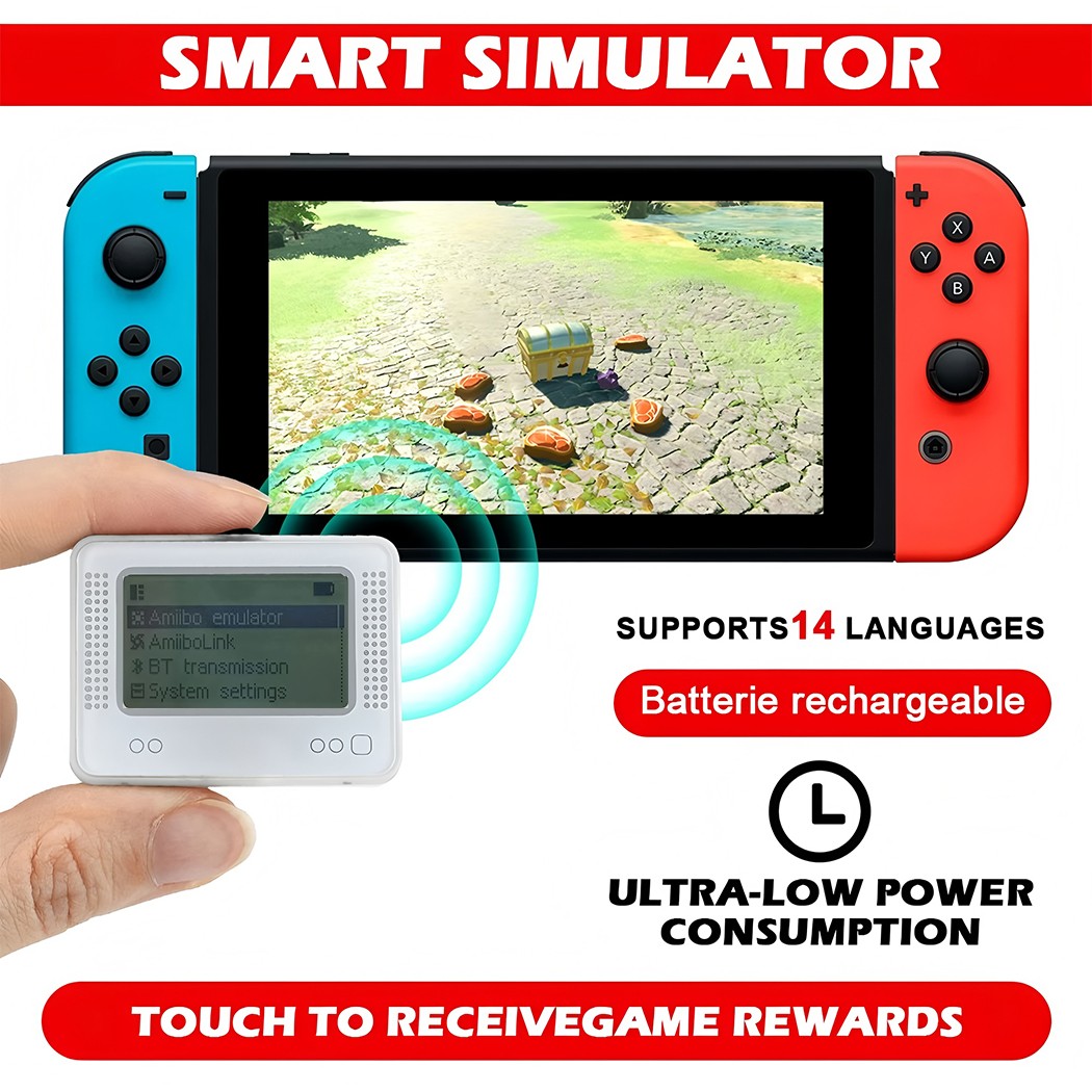 For Amiibo NFC Tag Emulator Bluetooth-Compatible Emulator for Nintendo Switch