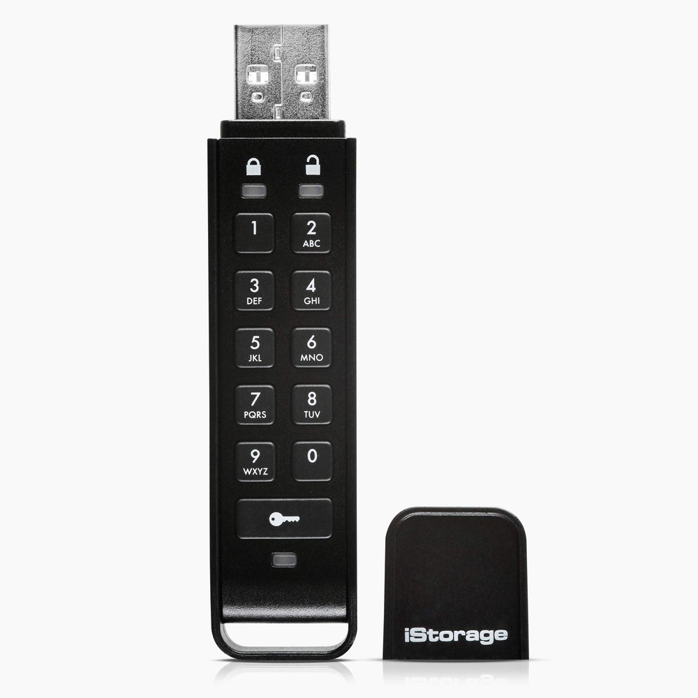 8GB Hardware Encrypted USB Flash Drive with PIN Authentication for Data Prote...