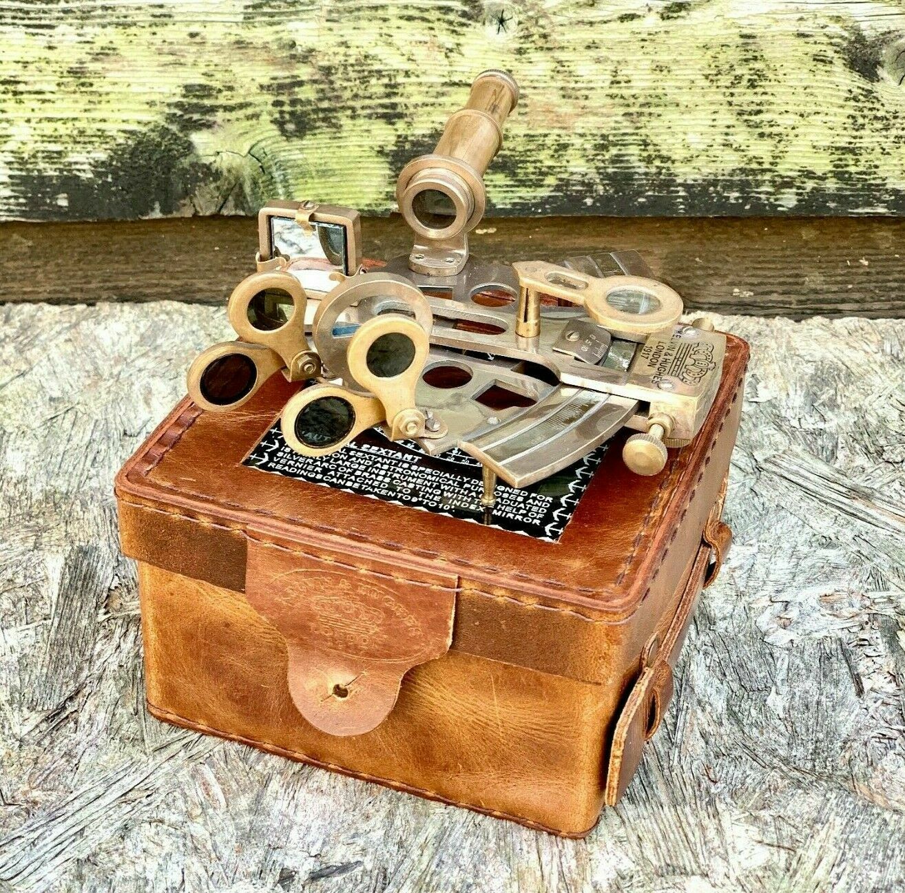Vintage solid brass nautical ship instrument astrolabe marine sextant maritime