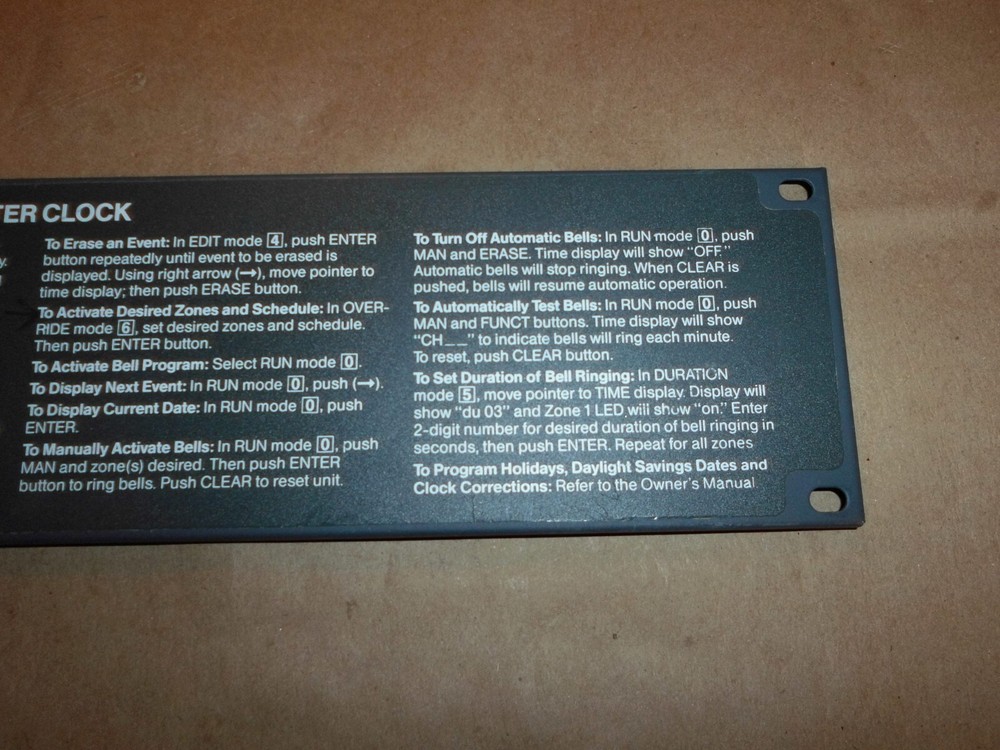 RAULAND MODEL 2524 MASTER CLOCK WORKING