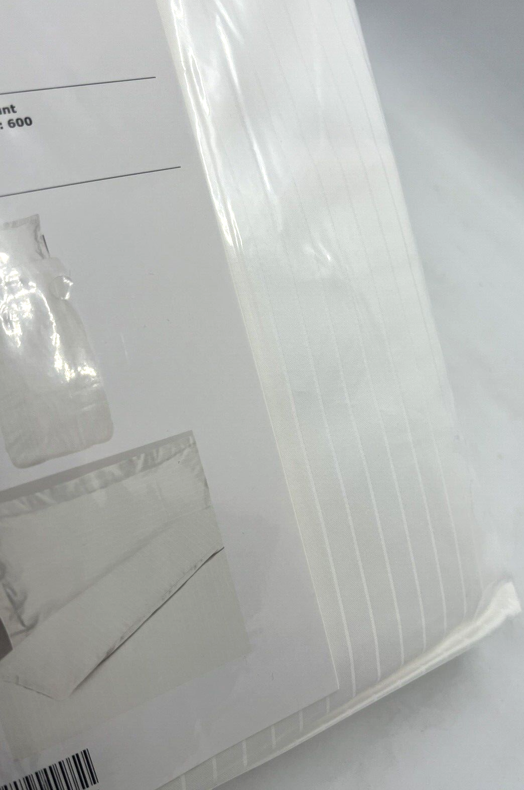 New Ikea Hastskrappa Twin Duvet cover and pillowcase, white 600 Thread count