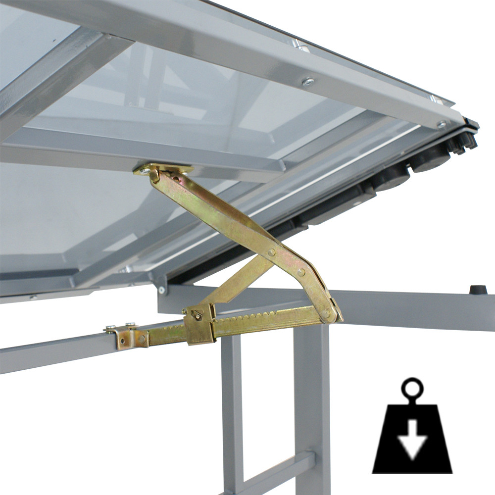 Drawing Desk Station Tempered Glass Adjustable Drafting Table W/ 4 Wheels Home