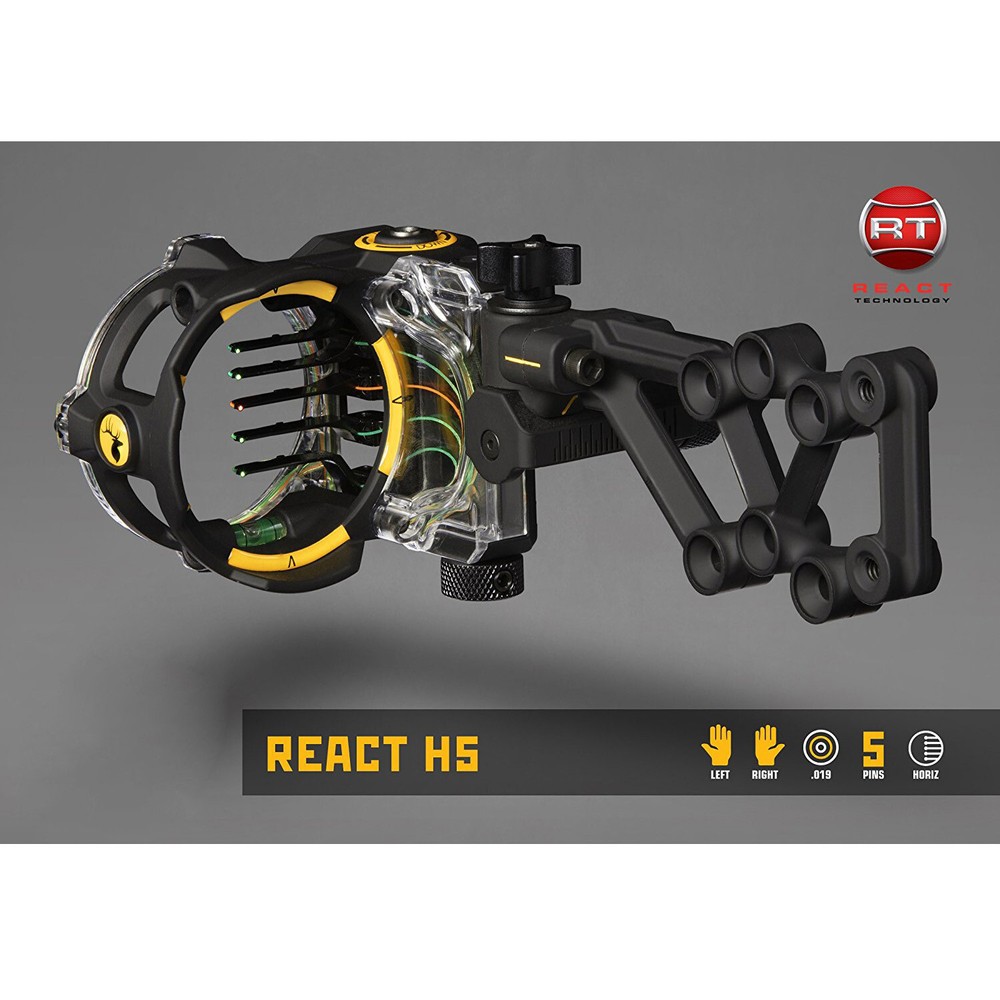 Trophy Ridge React H5 5-Pin .019 Bow Sight - Left Hand or Right Hand
