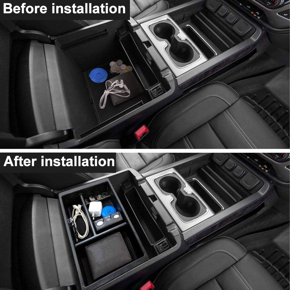 Center Console Organizer Tray & Armrest Storage Box - Compatible with 2014-20...