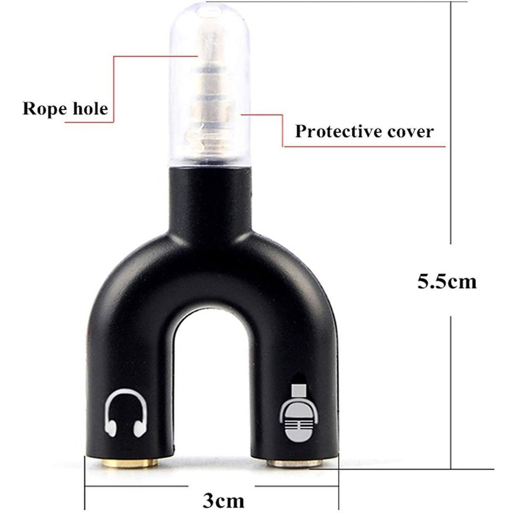 3.5mm Stereo Splitter Audio Adapter: Y Plug for Headset, Mic, and Dual Function