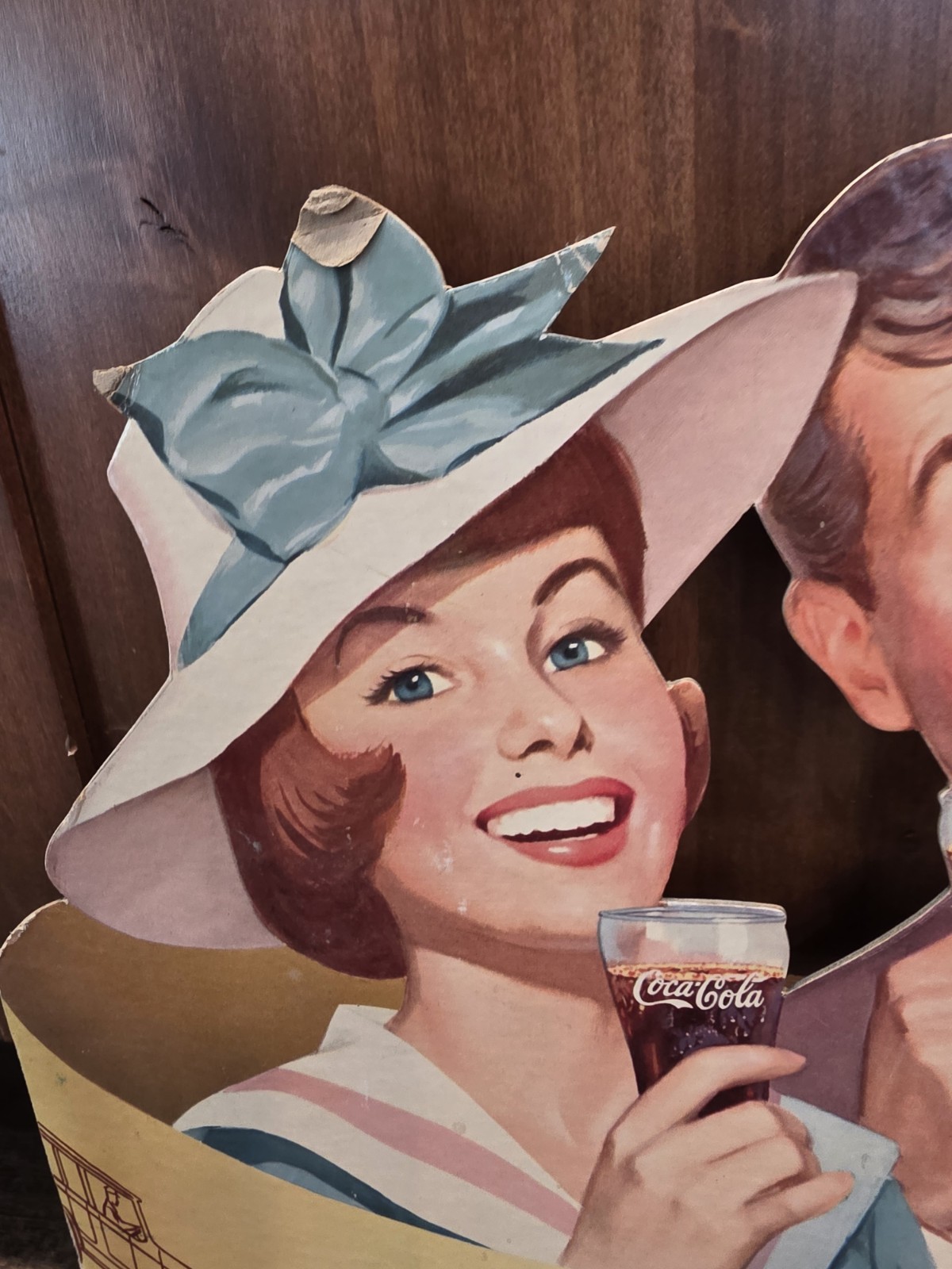 RARE Vintage 1920s Style Coca-Cola Cardboard Die-Cut Sign -24" Store Display Gas