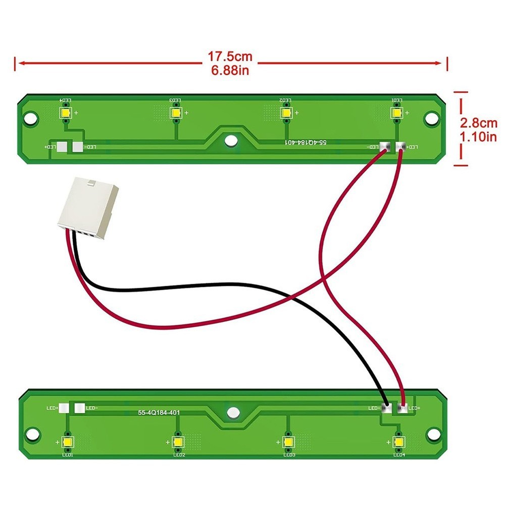 Refrigerator LED Light Module Replacement with Metal Frame For W11043011