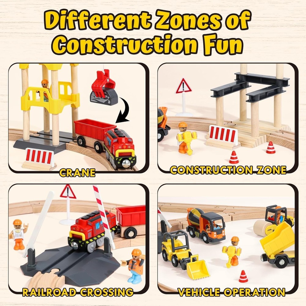 Educational Wooden Train Set for Ages 2-4: Imaginative Play & Problem Solving