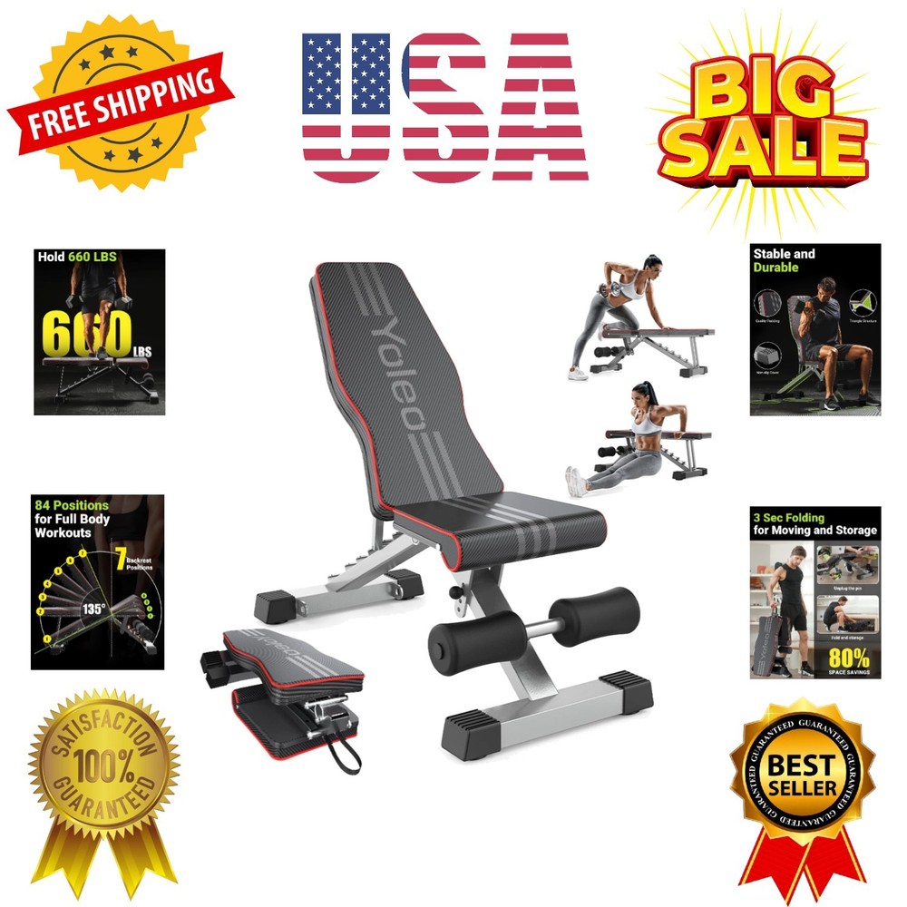 Adjustable Weight Bench for Full Body Workout; Foldable Bench Press Bench of ...