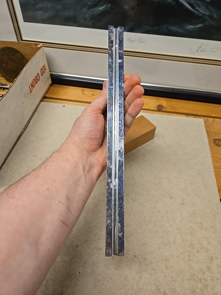 Rare Alcoa Scale Ruler Solid Aluminum Drafting/ Architect Ruler Rare 3 Sided