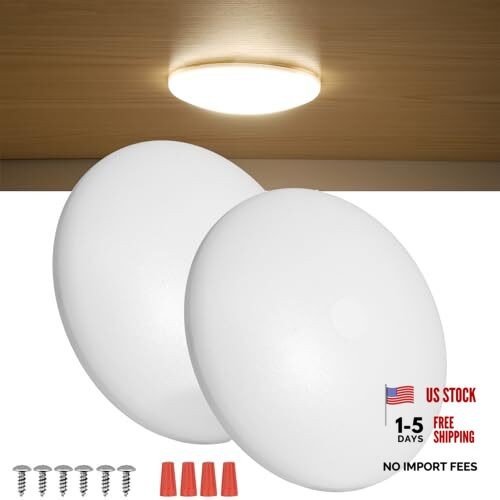 2 Pack RV LED Ceiling Puck Light RV Boat Interior Light DC 2 Pack/Warm White