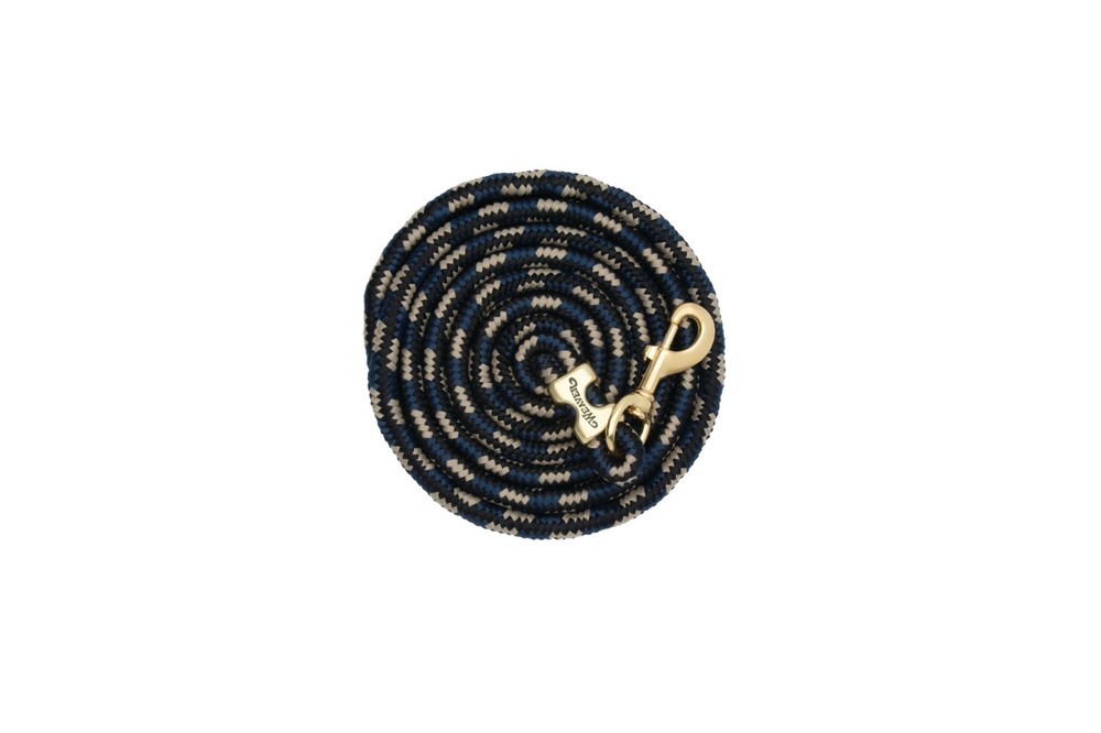 Weaver Leather, 10' Poly Lead Rope with Solid Brass 225 Snap Black & Tan