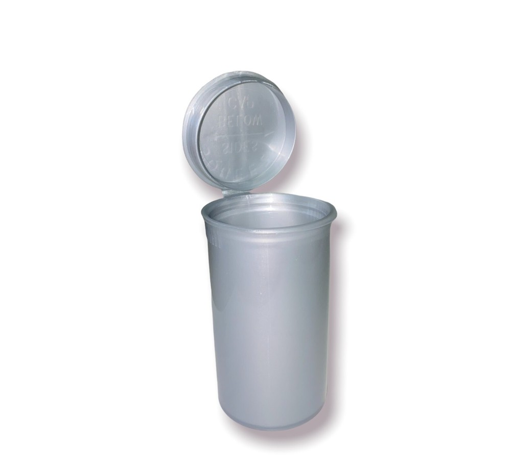 100 Pack - 13 Dram Containers - Empty Pill Bottles attached Pop Top Caps, USA MF