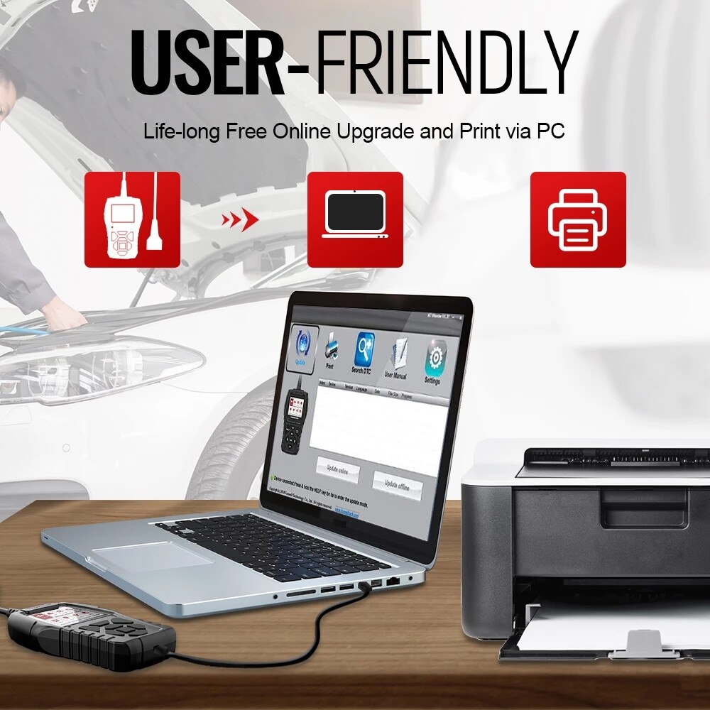 Thinkcar Car Check Engine Diagnostic OBD2 Scanner EOBD Fault Code Reader Tool US