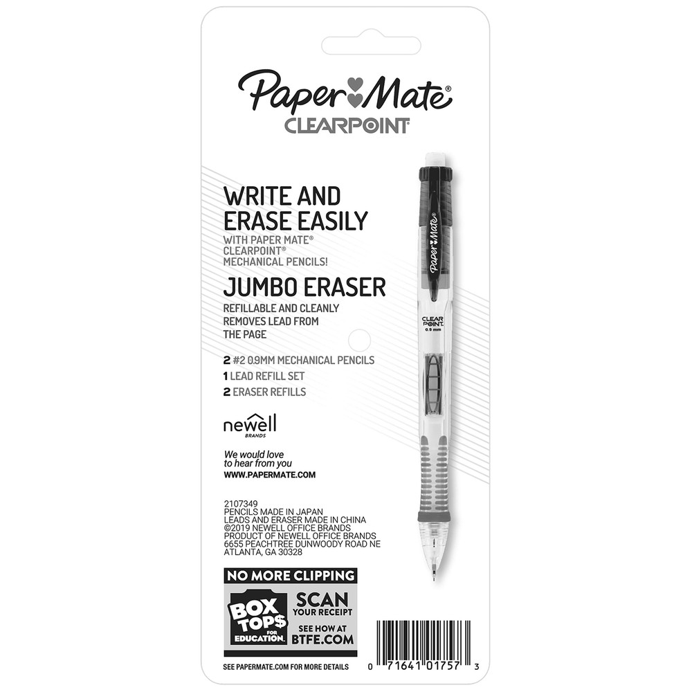Paper Mate Clearpoint Mechanical Pencils, 0.9mm, HB 2, 2 Pack