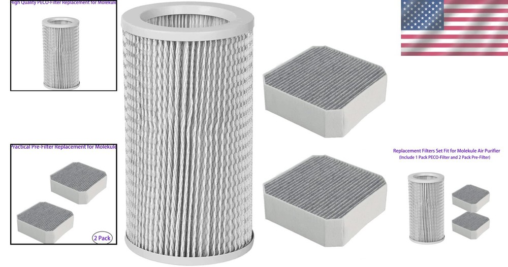 Air Purifier Filter Replacement Set for Molekule - 3 Pack High Performance
