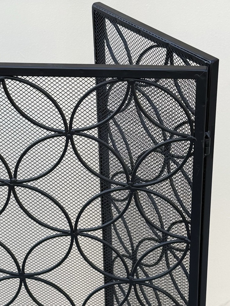 Modern Three Panel Decorative Fireplace Screen