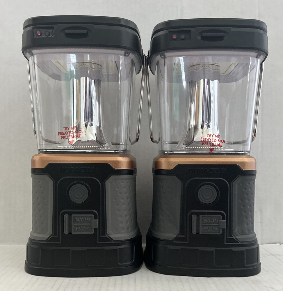Duracell 3000L Rechargeable Lantern – Solar, USB, Qi, D Battery Ready - 2 Pack
