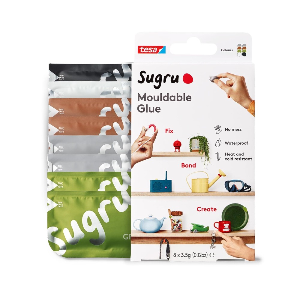 Sugru Silicone Super Glue - Waterproof All-Purpose Wall Putty + Moldable Glue...