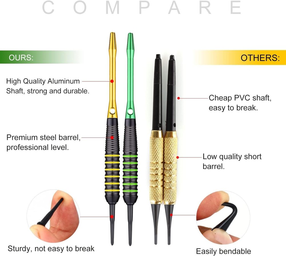 centaur 12 Pack Soft Tip Darts, Professional 18 Gram Plastic Tip Dart Sets with