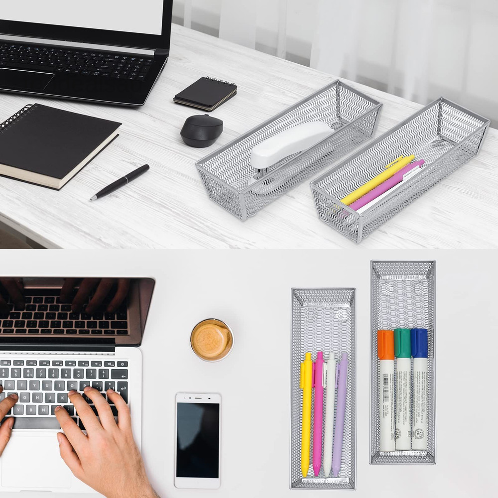 Silverware Organizer,Mesh Drawer Organizer for Pack 6, Silver-6 pack