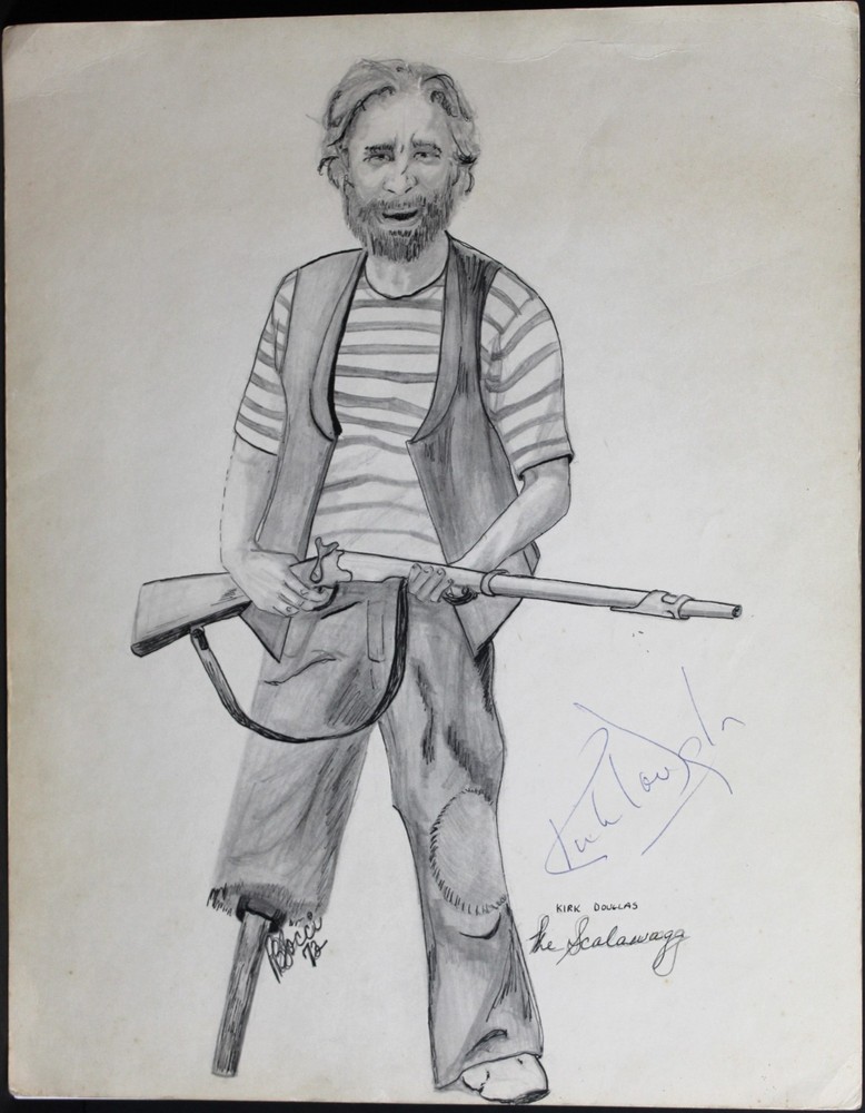 Kirk Douglas Autographed Sketch - Oversized