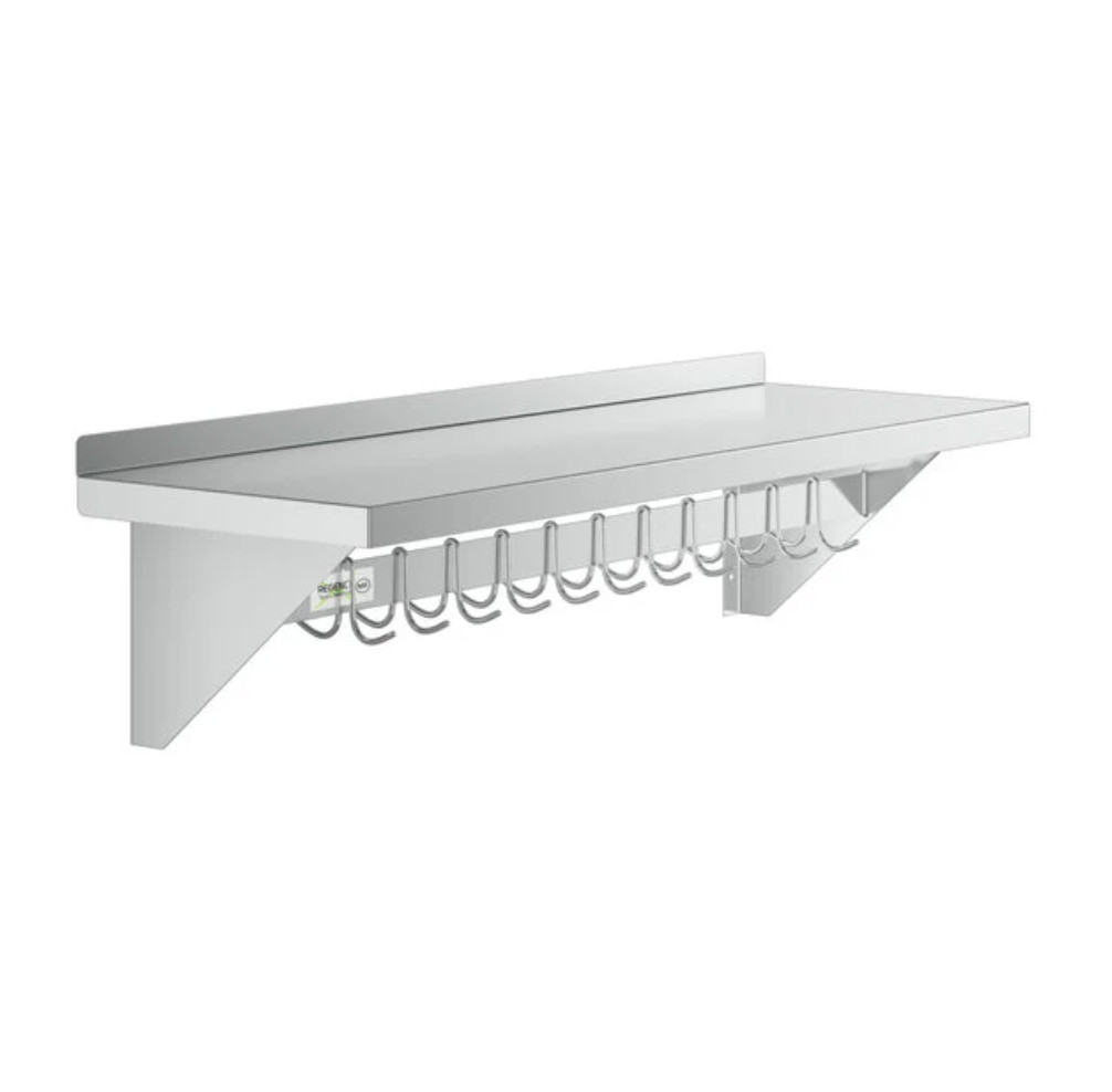 15" x 48" Stainless Steel Wall Pot Pan Rack Shelf Commercial Restaurant Kitchen