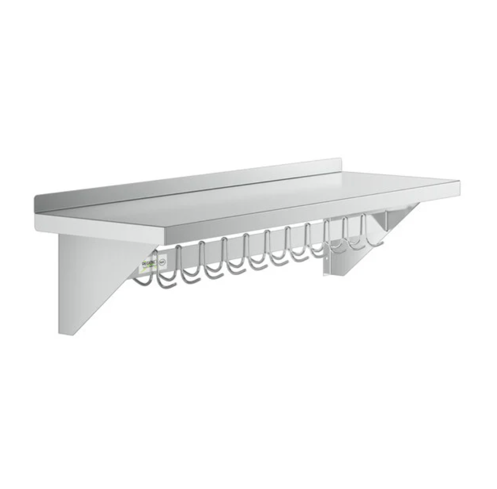 15" x 48" Stainless Steel Wall Pot Pan Rack Shelf Commercial Restaurant Kitchen