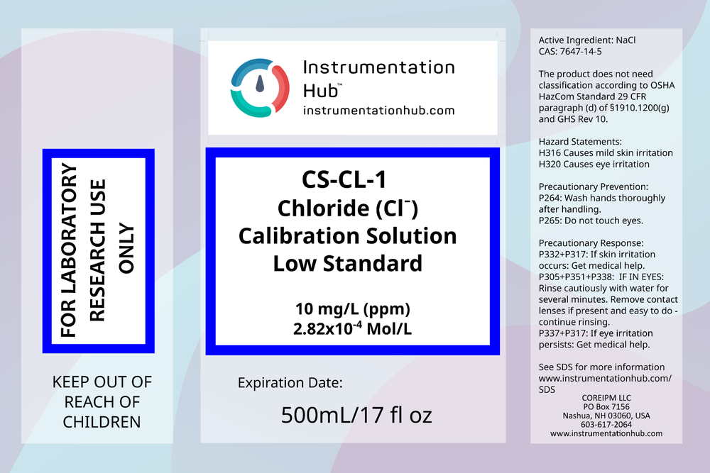 INSTRUMENTATIONHUB Chloride (Cl-) ISE Calibration Solution Set 2x(17floz/500mL)