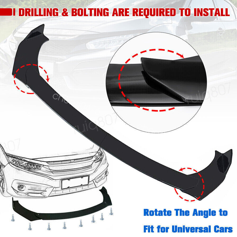 Front Bumper Lower Lip+Rear Diffuser+29" Side Skirts For Ford Focus 12-14
