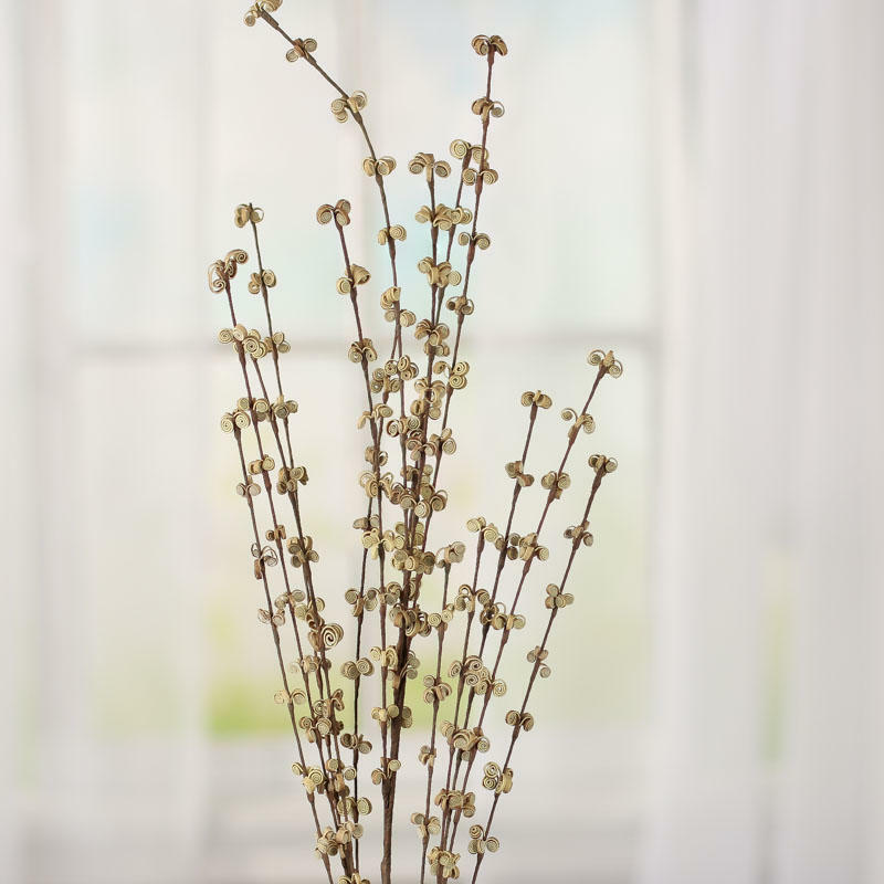 Hand Wrapped Artificial Curly Leaf Floral Spray