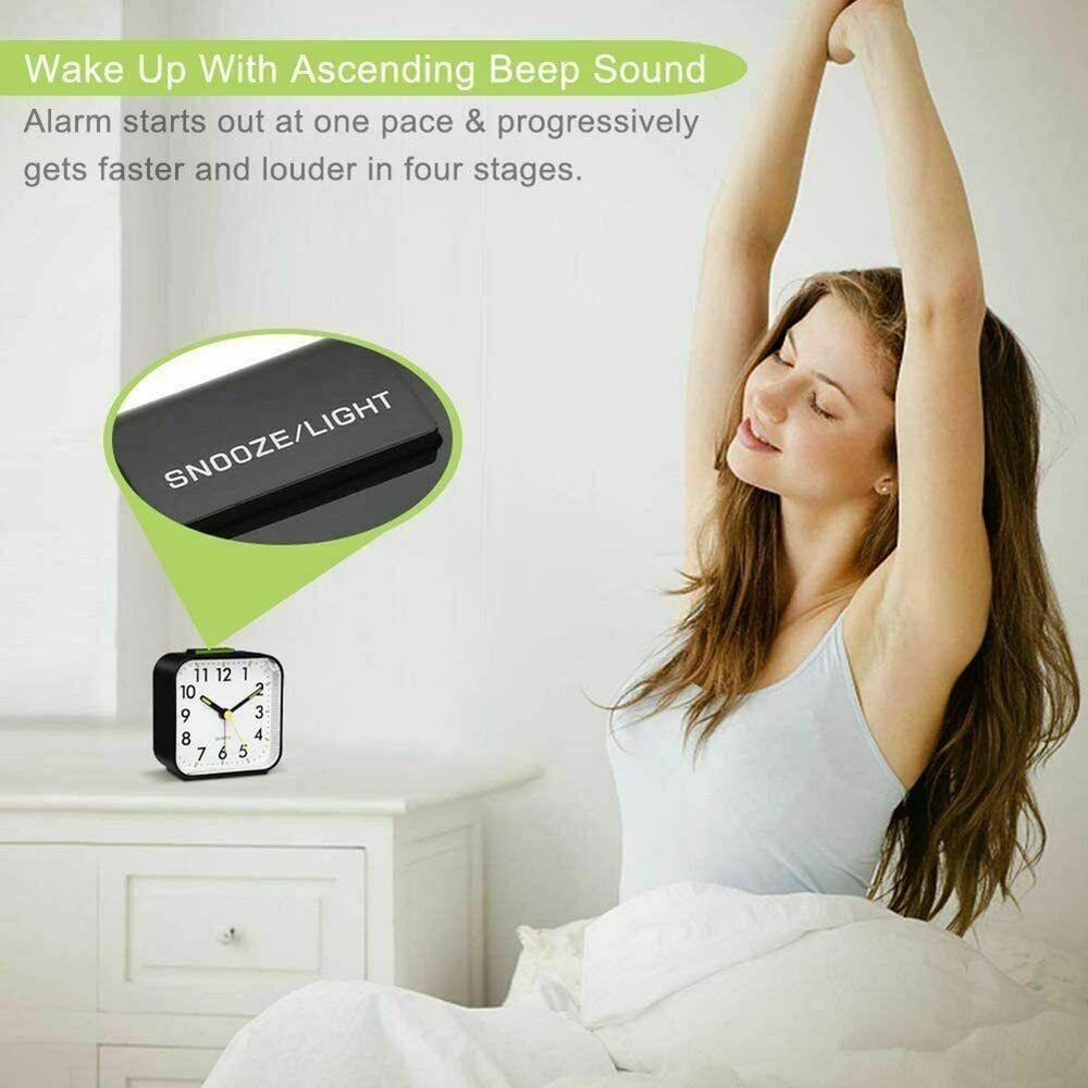 Bedroom Alarm Clock Small Alarm Clock Small Square Bedside Clock Black